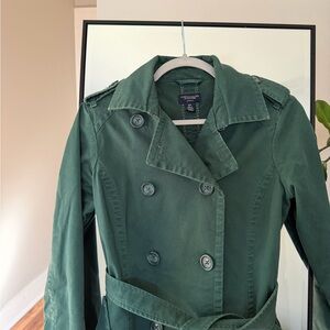 American Eagle Outfitters Forest Green Trench Coat